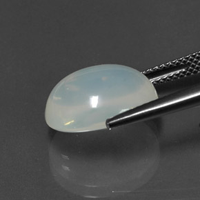 5.60캐럿 천연 화이트 파이어 오팔, 타원형 컷, 13.7×10.5 mm, 투명한