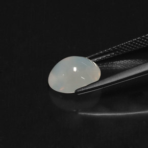 2.24캐럿 천연 푸르스름한 화이트 파이어 오팔, 투명한, 9.6×8.2 mm, 투명/반투명
