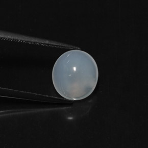 2.09캐럿 천연 푸르스름한 화이트 파이어 오팔, 타원형 컷, 9.1×8.3 mm, 투명한