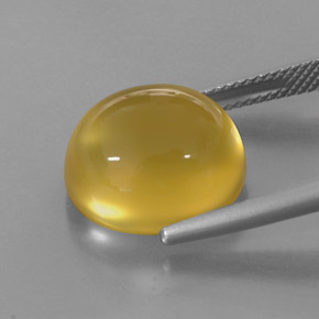 9.05캐럿 천연 옐로우 파이어 오팔, 투명한, 14.3×12.4 mm, 투명/반투명