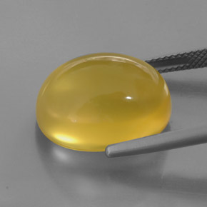 14.60캐럿 천연 옐로우 파이어 오팔, 투명한, 17.8×13.7 mm, 투명/반투명