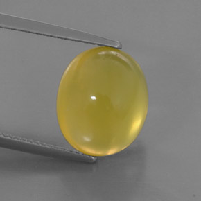 6.91캐럿 천연 옐로우 파이어 오팔, 투명한, 13.4×11.2 mm, 투명/반투명