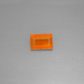 0.43캐럿 천연 옐로우 오렌지 파이어 오팔, 투명한, 6.1×4.1 mm, 투명/반투명