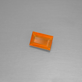 0.43캐럿 천연 옐로우 오렌지 파이어 오팔, 투명한, 6.1×4.1 mm, 투명/반투명