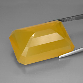 92.13캐럿 천연 오렌지 옐로우 파이어 오팔, 투명한, 37.6×25.8 mm, 투명/반투명