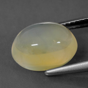 2.87캐럿 천연 화이트 옐로우 파이어 오팔, 투명한, 10.5×8.2 mm, 투명/반투명
