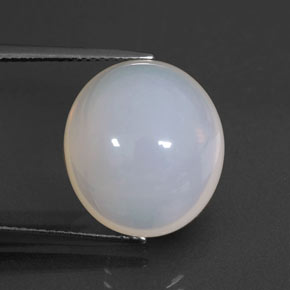 12.28캐럿 천연 화이트 파이어 오팔, 투명한, 16.4×14.7 mm, 투명/반투명