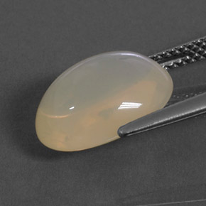 4.40캐럿 천연 옐로우 화이트 파이어 오팔, 타원형 컷, 12.8×9.8 mm, 투명한