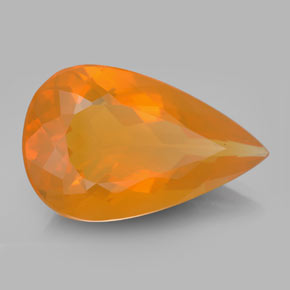 16.10캐럿 천연 옐로우 오렌지 파이어 오팔, 투명한, 25.9×16.2 mm, 투명/반투명