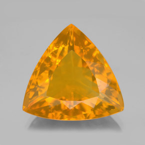 8.88캐럿 천연 옐로우 오렌지 파이어 오팔, 트릴리언, 17×16.3 mm, 투명한