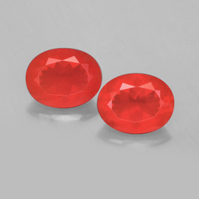 캐럿 천연 붉은 오렌지 파이어 오팔 보석, 타원형 컷, 투명한