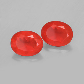 캐럿 천연 붉은 오렌지 파이어 오팔 보석, 타원형 컷, 투명한