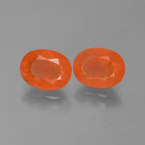 캐럿 천연 주황색 파이어 오팔 보석, 타원형 컷, 투명한