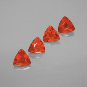 캐럿 천연 붉은빛 오렌지 파이어 오팔 보석, 트릴리언, 5.1×5 mm, 투명한