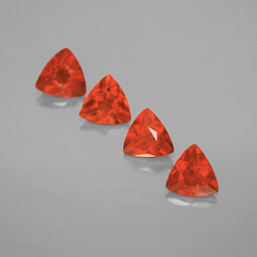 캐럿 천연 붉은빛 오렌지 파이어 오팔 보석, 트릴리언, 5.1×5 mm, 투명한