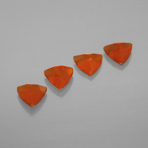 캐럿 천연 붉은빛 오렌지 파이어 오팔 보석, 트릴리언, 5.1×5 mm, 투명한