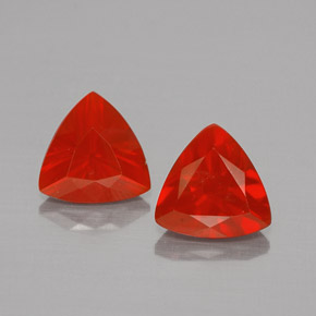 캐럿 천연 붉은빛 오렌지 파이어 오팔 보석, 트릴리언, 7×6.9 mm, 투명한