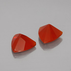 캐럿 천연 붉은빛 오렌지 파이어 오팔 보석, 트릴리언, 7×6.9 mm, 투명한