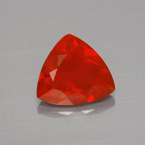 1.16캐럿 천연 붉은빛 오렌지 파이어 오팔, 트릴리언, 8.6×7.7 mm, 투명한