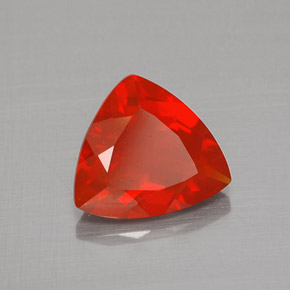 1.16캐럿 천연 붉은빛 오렌지 파이어 오팔, 트릴리언, 8.6×7.7 mm, 투명한