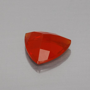 1.16캐럿 천연 붉은빛 오렌지 파이어 오팔, 트릴리언, 8.6×7.7 mm, 투명한