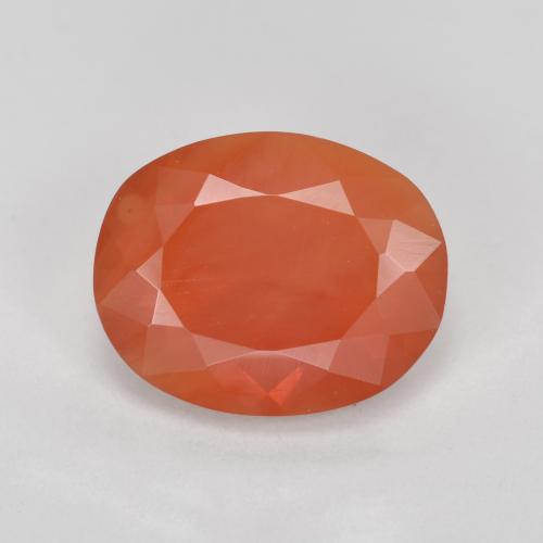 1.70캐럿 천연 미디엄 오렌지 파이어 오팔, 타원형 컷, 10.1×8.2 mm, 투명한