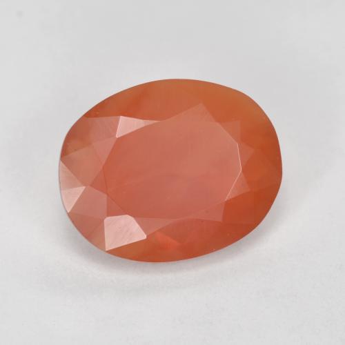 1.70캐럿 천연 미디엄 오렌지 파이어 오팔, 타원형 컷, 10.1×8.2 mm, 투명한