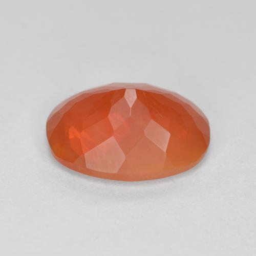 1.70캐럿 천연 미디엄 오렌지 파이어 오팔, 타원형 컷, 10.1×8.2 mm, 투명한
