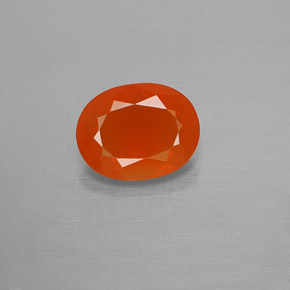 1.19캐럿 천연 붉은빛 오렌지 파이어 오팔, 타원형 컷, 9.2×7.2 mm, 투명한