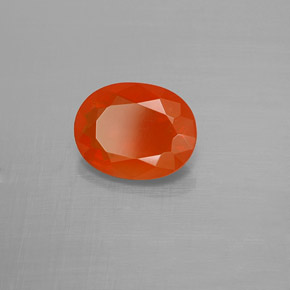 1.19캐럿 천연 붉은빛 오렌지 파이어 오팔, 타원형 컷, 9.2×7.2 mm, 투명한