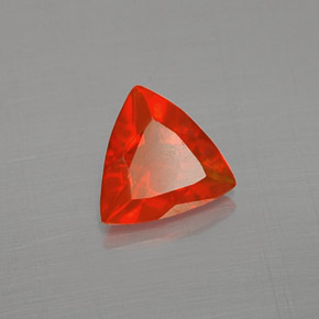 0.37캐럿 천연 붉은빛 오렌지 파이어 오팔, 트릴리언, 6.2×5.9 mm, 투명한