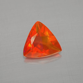 0.55캐럿 천연 붉은빛 오렌지 파이어 오팔, 트릴리언, 6.9×6.8 mm, 투명한
