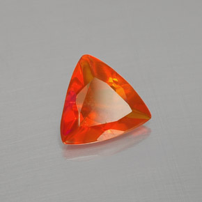 0.55캐럿 천연 붉은빛 오렌지 파이어 오팔, 트릴리언, 6.9×6.8 mm, 투명한