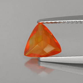 0.55캐럿 천연 붉은빛 오렌지 파이어 오팔, 트릴리언, 6.9×6.8 mm, 투명한