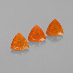 캐럿 천연 오렌지 파이어 오팔 보석, 트릴리언, 6.2×6.1 mm, 투명한