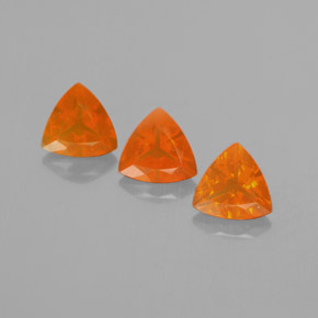 캐럿 천연 오렌지 파이어 오팔 보석, 트릴리언, 6.2×6.1 mm, 투명한