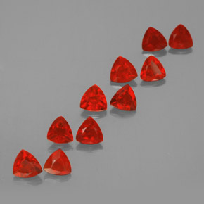 캐럿 천연 붉은빛 오렌지 파이어 오팔 보석, 트릴리언, 3.9×3.8 mm, 투명한