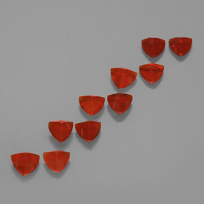 캐럿 천연 붉은빛 오렌지 파이어 오팔 보석, 트릴리언, 3.9×3.8 mm, 투명한