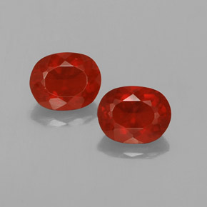 캐럿 천연 붉은 오렌지 파이어 오팔 보석, 타원형 컷, 투명한