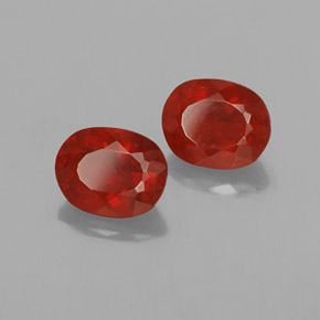 캐럿 천연 붉은 오렌지 파이어 오팔 보석, 타원형 컷, 투명한