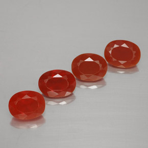2.88캐럿 천연 붉은빛 오렌지 파이어 오팔 보석, 타원형 컷, 7.1×5.4 mm, 투명한