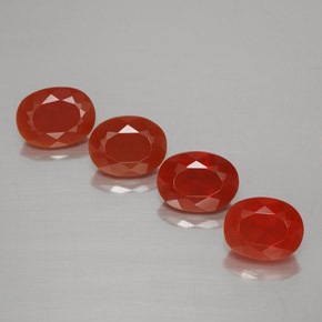 2.88캐럿 천연 붉은빛 오렌지 파이어 오팔 보석, 타원형 컷, 7.1×5.4 mm, 투명한
