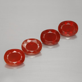 3.67캐럿 천연 파이어 레드 파이어 오팔 보석, 타원형 컷, 7.9×6.2 mm, 투명한
