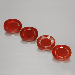 3.67캐럿 천연 파이어 레드 파이어 오팔 보석, 타원형 컷, 7.9×6.2 mm, 투명한