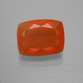 3.70캐럿 천연 오렌지 파이어 오팔, 쿠션 컷, 12.2×9.4 mm, 투명한