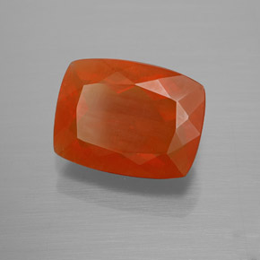 3.70캐럿 천연 오렌지 파이어 오팔, 쿠션 컷, 12.2×9.4 mm, 투명한