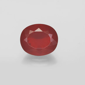 1.95캐럿 천연 오렌지 레드 파이어 오팔, 투명한, 9.7×8.3 mm, 투명/반투명