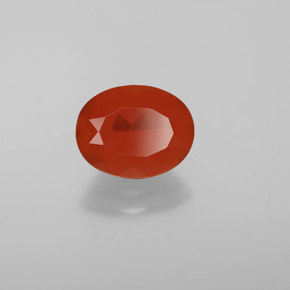 1.29캐럿 천연 주황색 파이어 오팔, 타원형 컷, 투명한