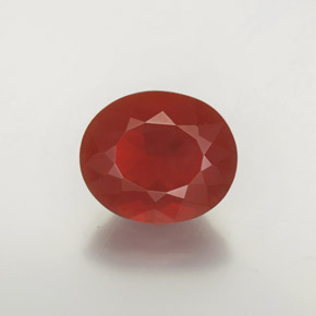2.96캐럿 천연 미디엄 레드 파이어 오팔, 투명한, 11.4×9.6 mm, 투명/반투명