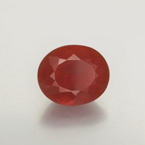 2.96캐럿 천연 미디엄 레드 파이어 오팔, 투명한, 11.4×9.6 mm, 투명/반투명